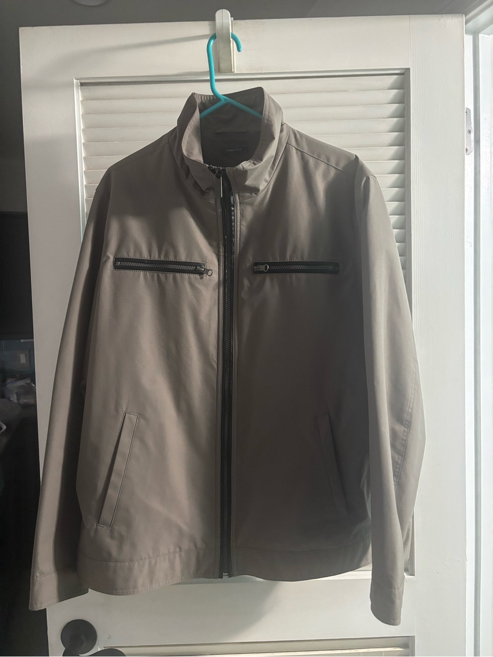 Perry Ellis Men's Taupe Lightweight Zip Jacket
